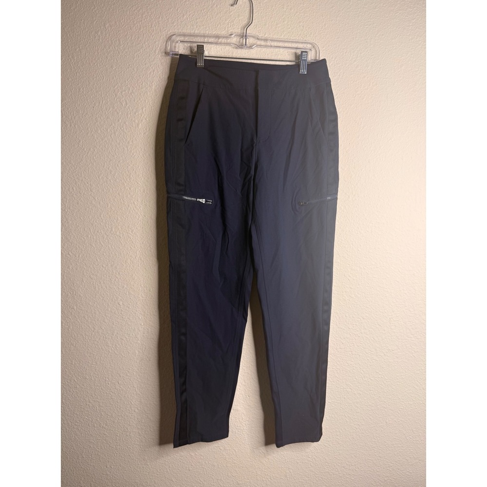 Athleta Wander Hybrid Pants Womens 4 Blue Tapered Leg Cargo Athleisure Acivewear
